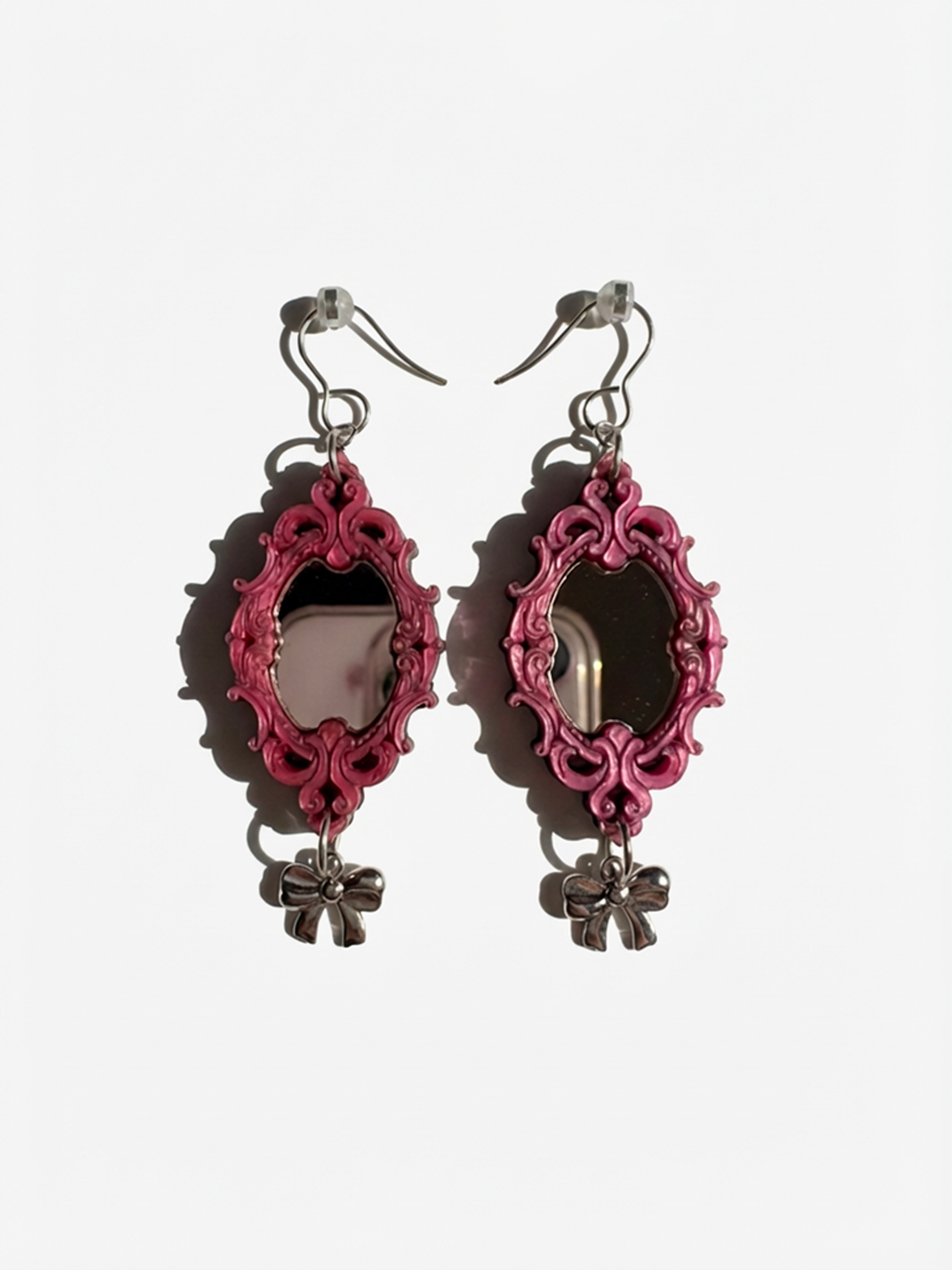 Pink Mirror Earrings