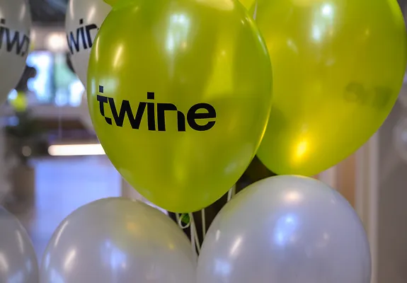 Twine employees enjoying working together.