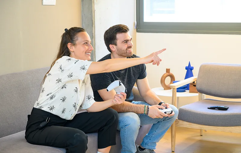 Twine employees enjoying working together.