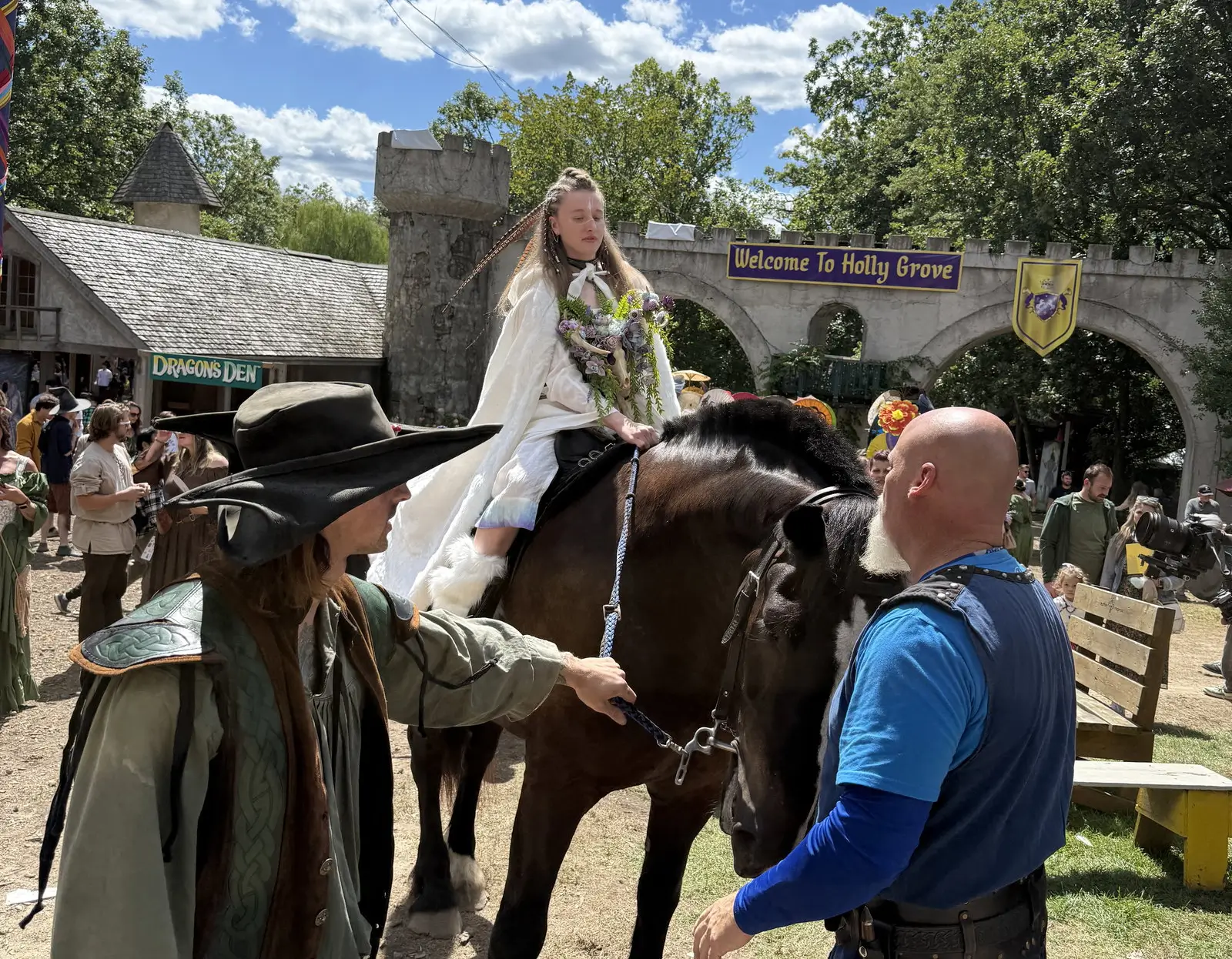 Photo of a wedding bride riding a horse - captured by a guest