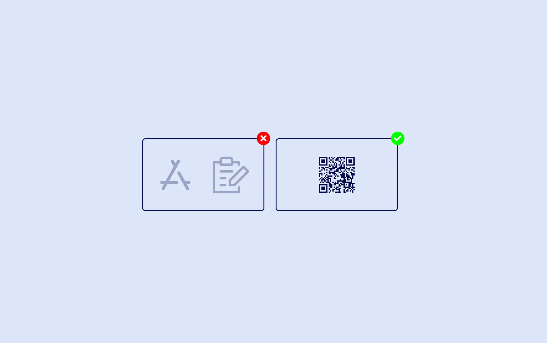 No app download or guest sign-up needed, with QR code access presented as the easiest option.