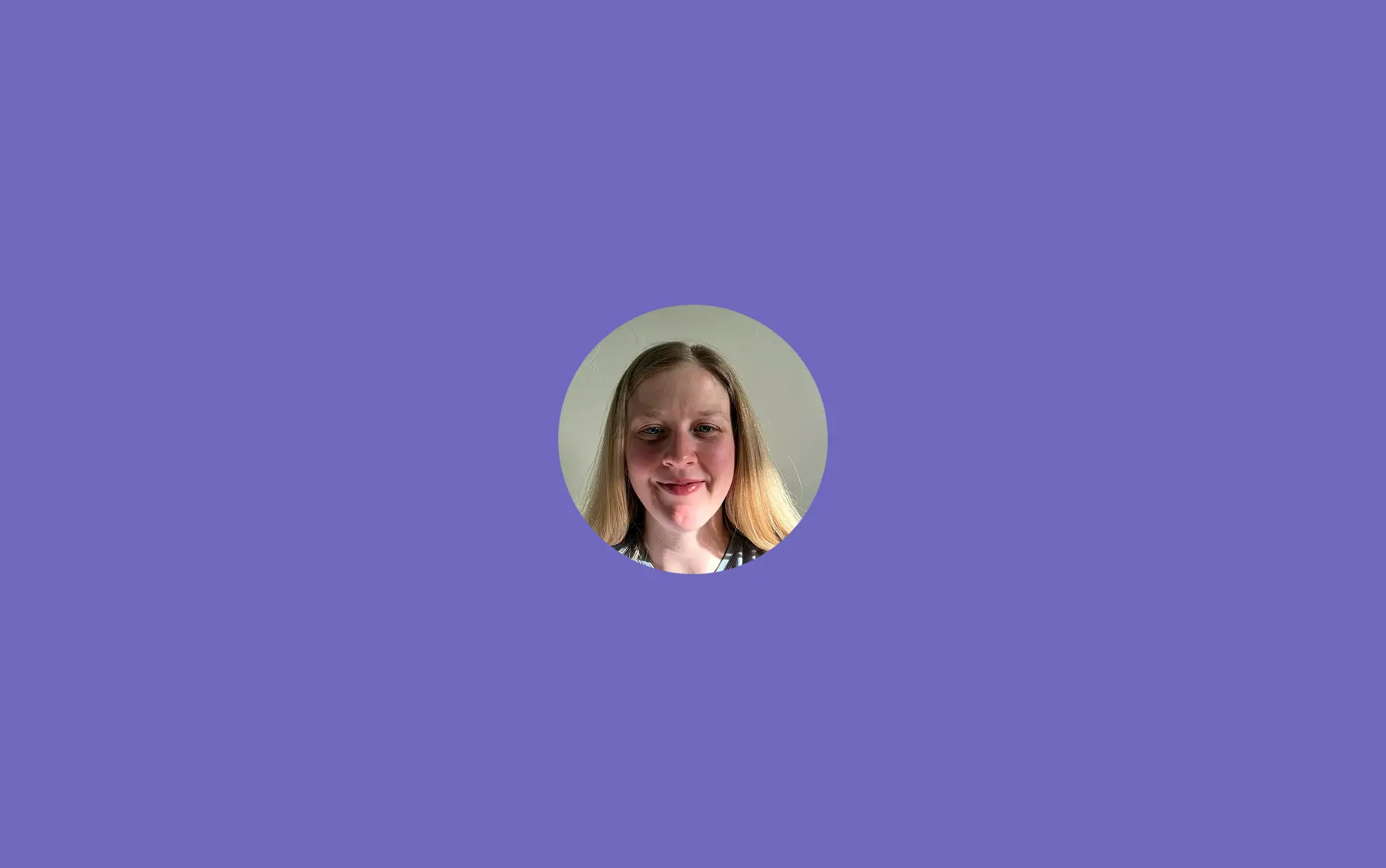 A guest's selfie displayed in a circular crop, illustrating the first step of GuestCam's MagicFind feature where guests submit a photo of their face to find pictures of themselves.