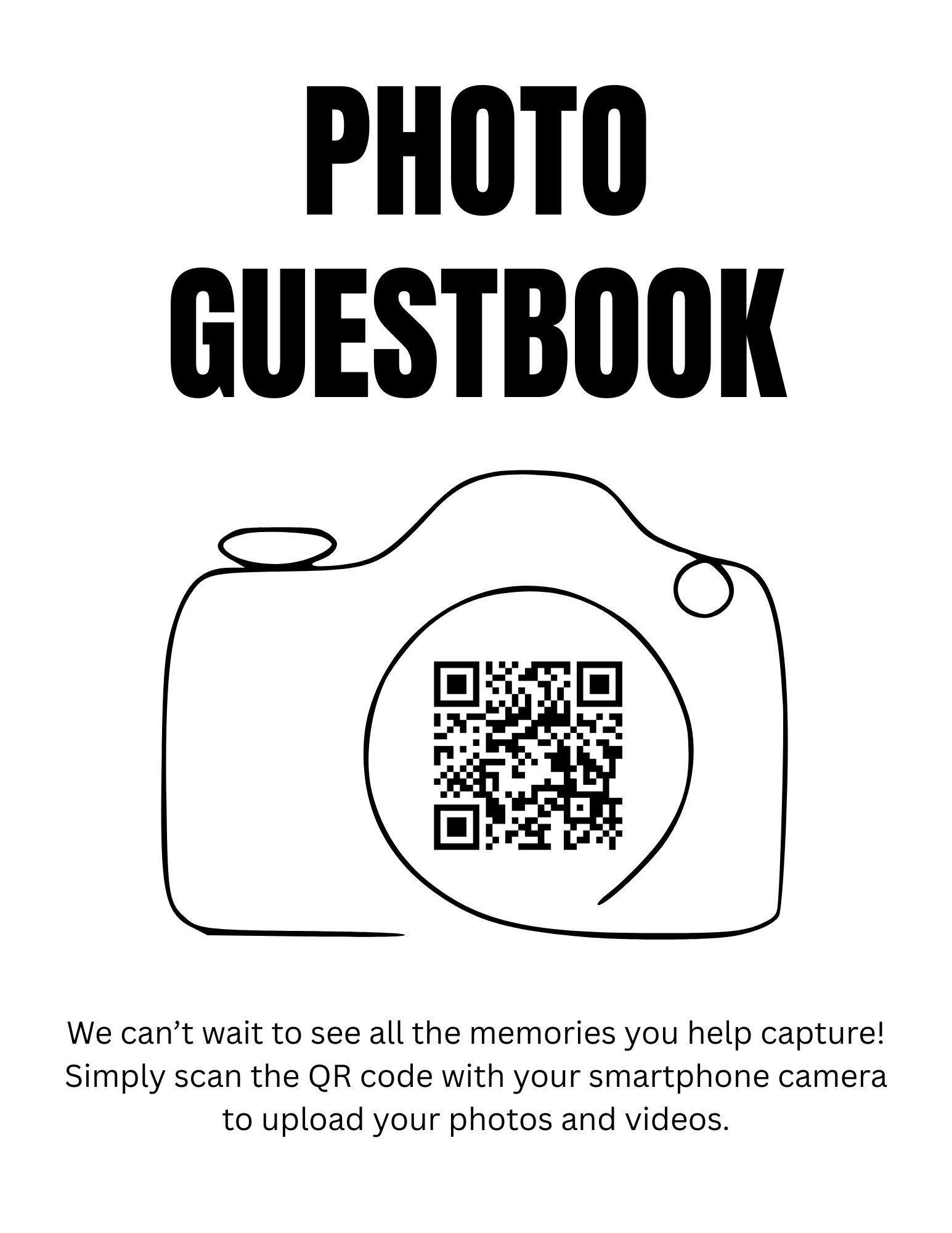 Photo Guestbook Table flyer Canva QR Code template