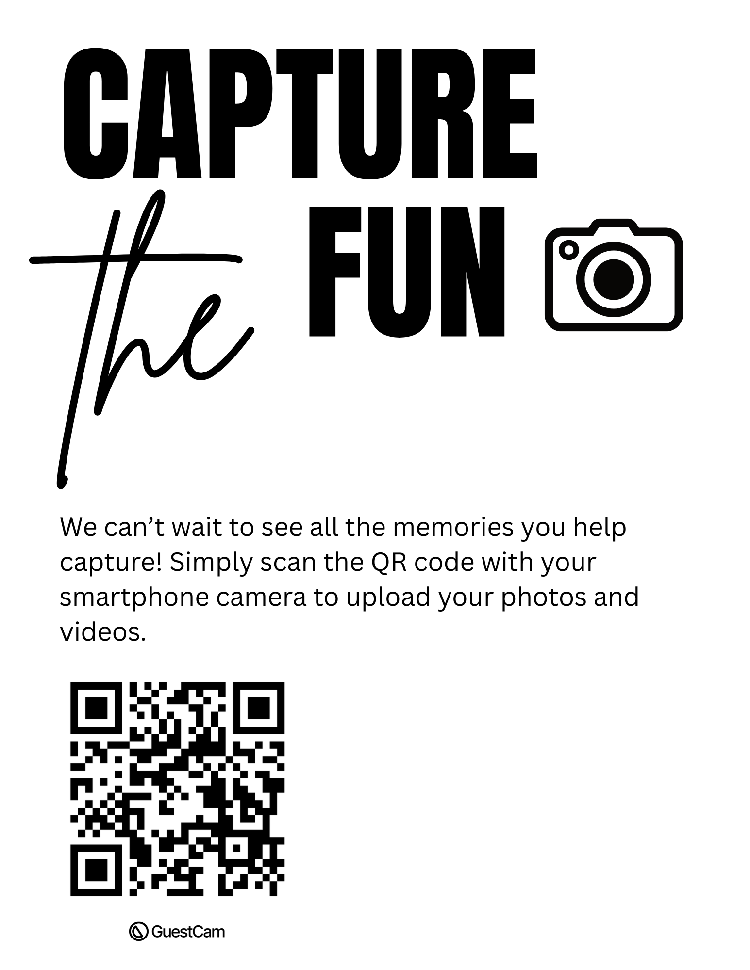 Capture the fun Table flyer Canva QR Code template