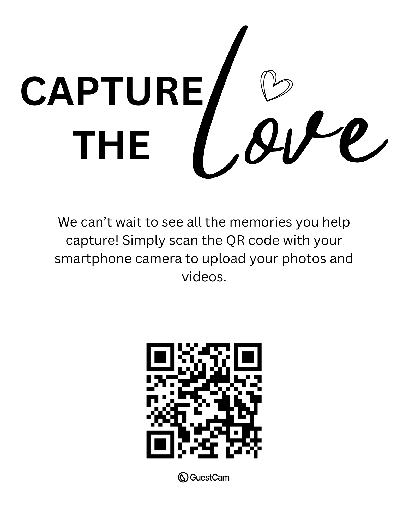 Capture the love (2) Table flyer Canva QR Code template