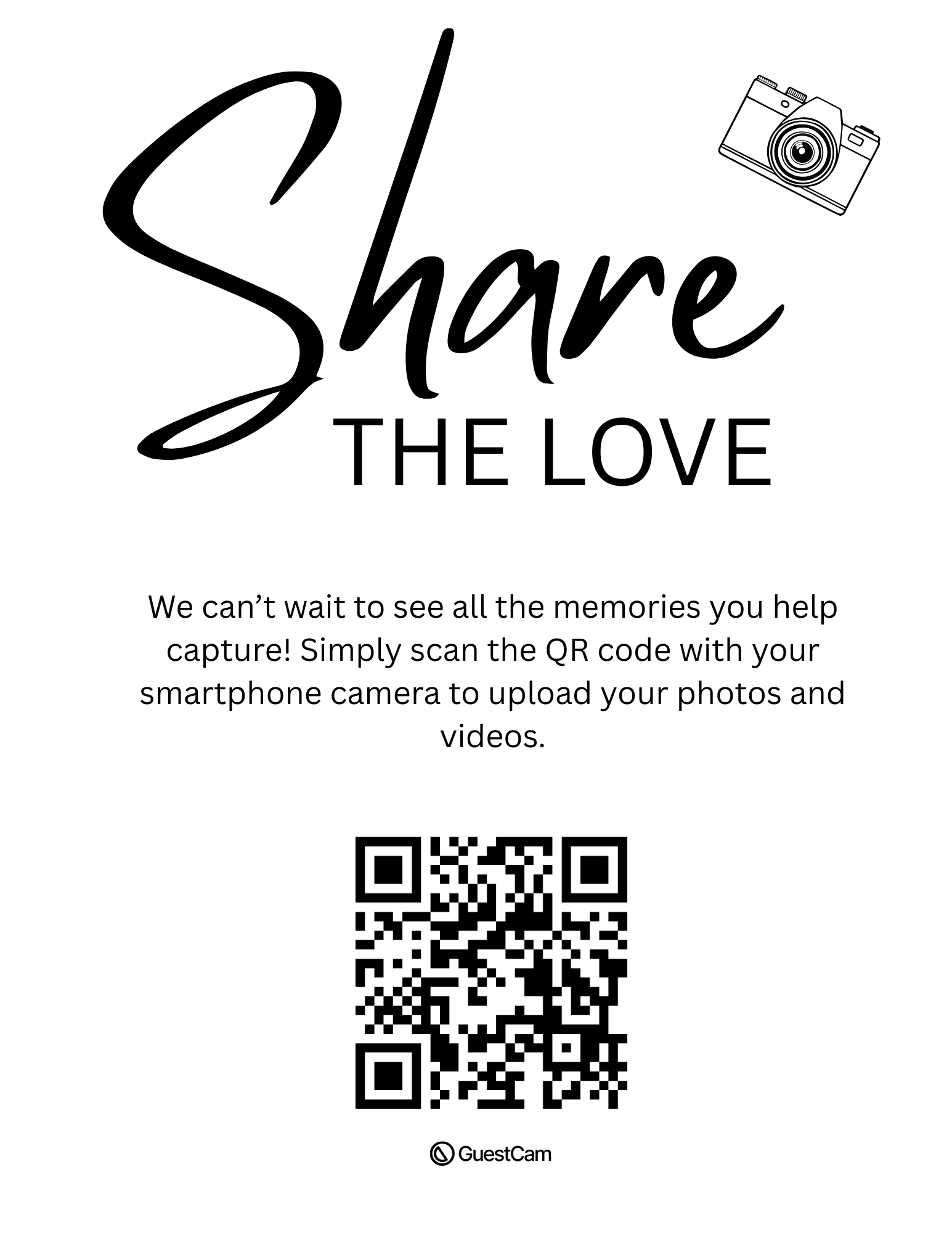 Share the love Table flyer Canva QR Code template