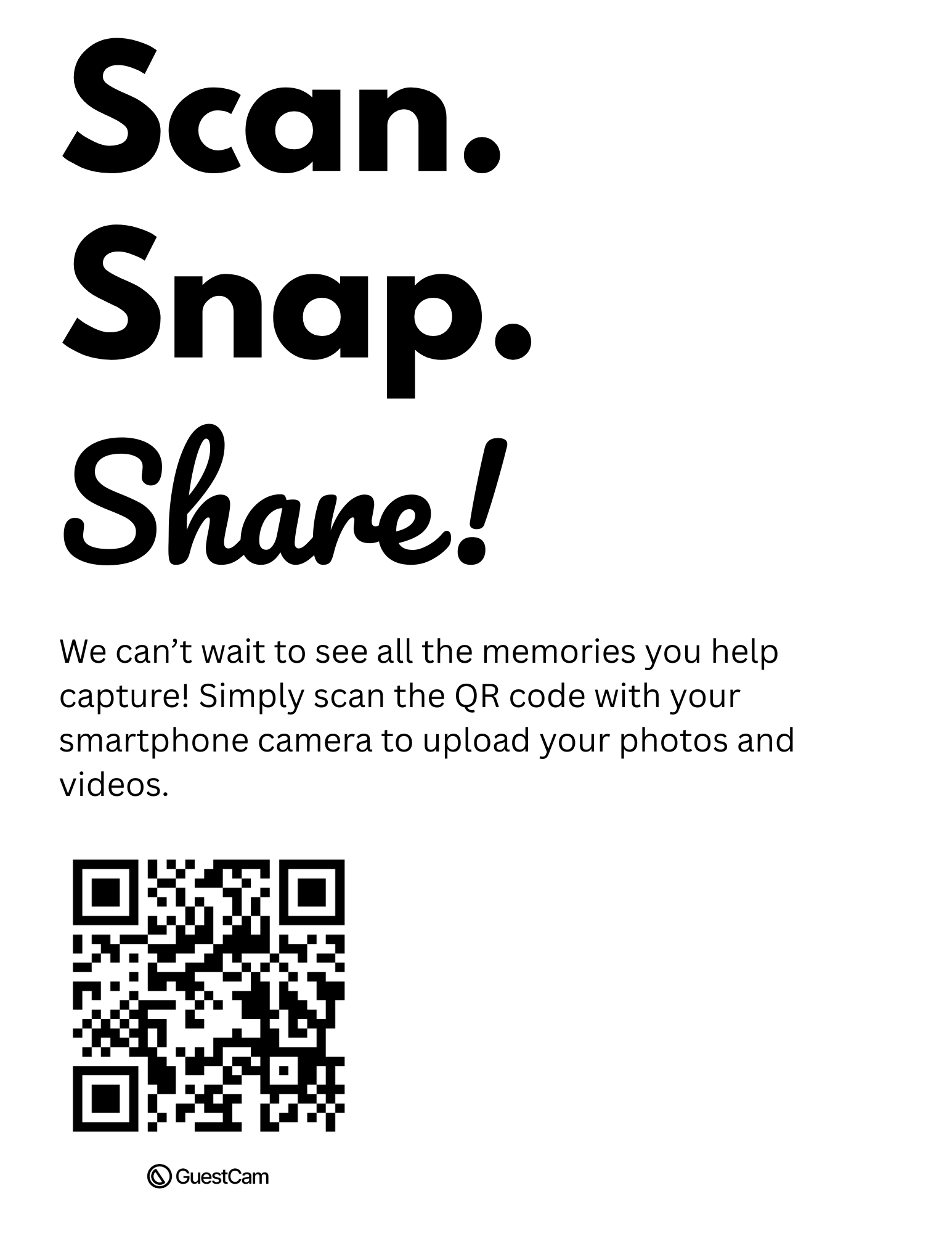 Scan Snap Share Table flyer Canva QR Code template