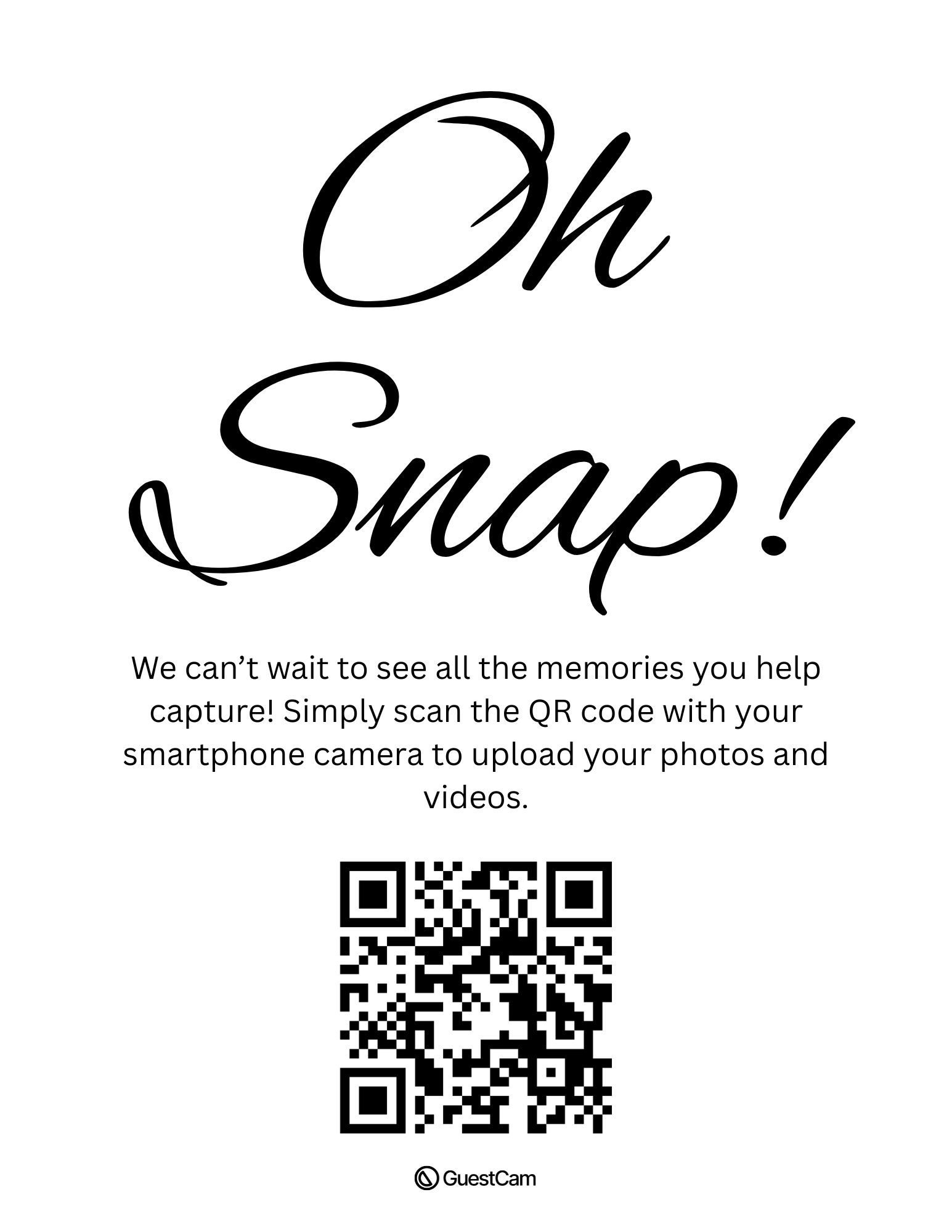 Oh Snap! Table flyer Canva QR Code template