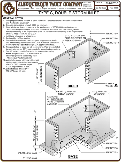 Fs Inlet Type Cut Sheets | Albuquerque Vault Company