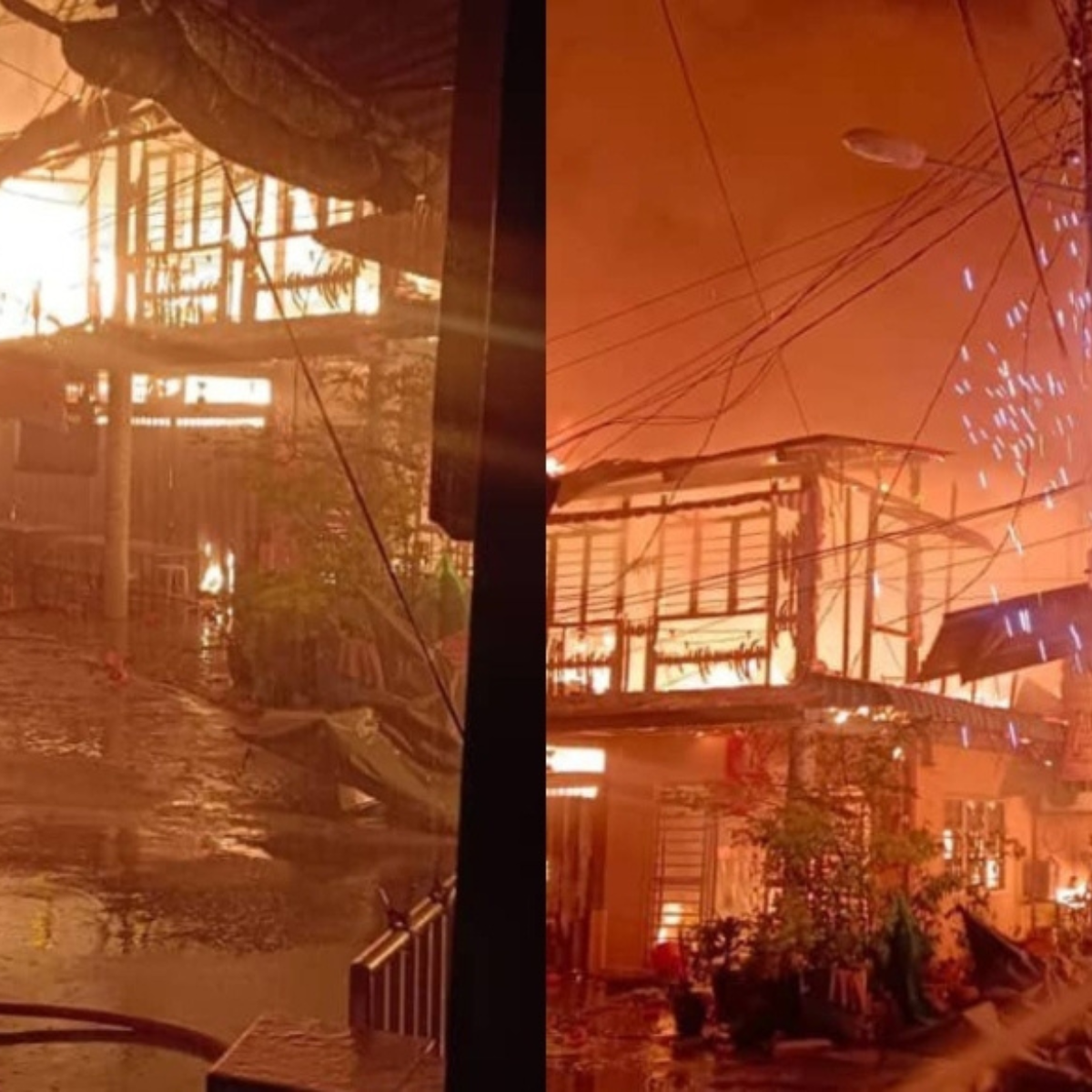 Pre-dawn fire destroys 21 houses, a food stall, and a temple in Perak.