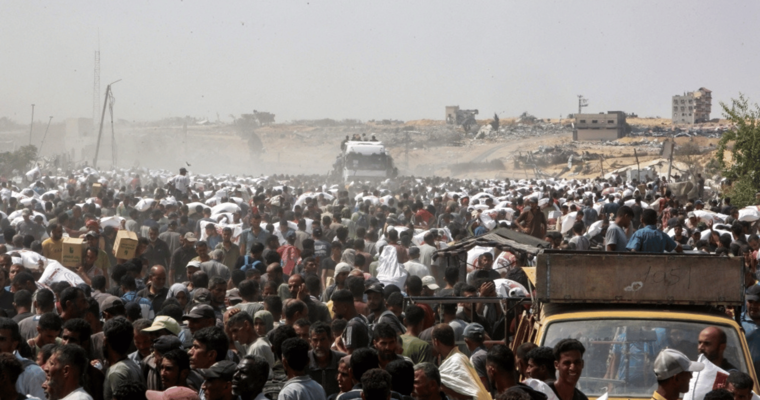 Israeli Airstrikes Kill 37 in Gaza as Civilians Crowd for Aid