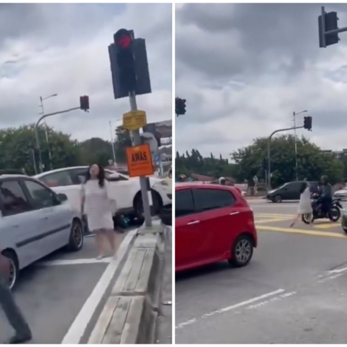 Foreign woman wielding two knives arrested after crashing into three motorcycles, injuring six pedestrians in Kajang