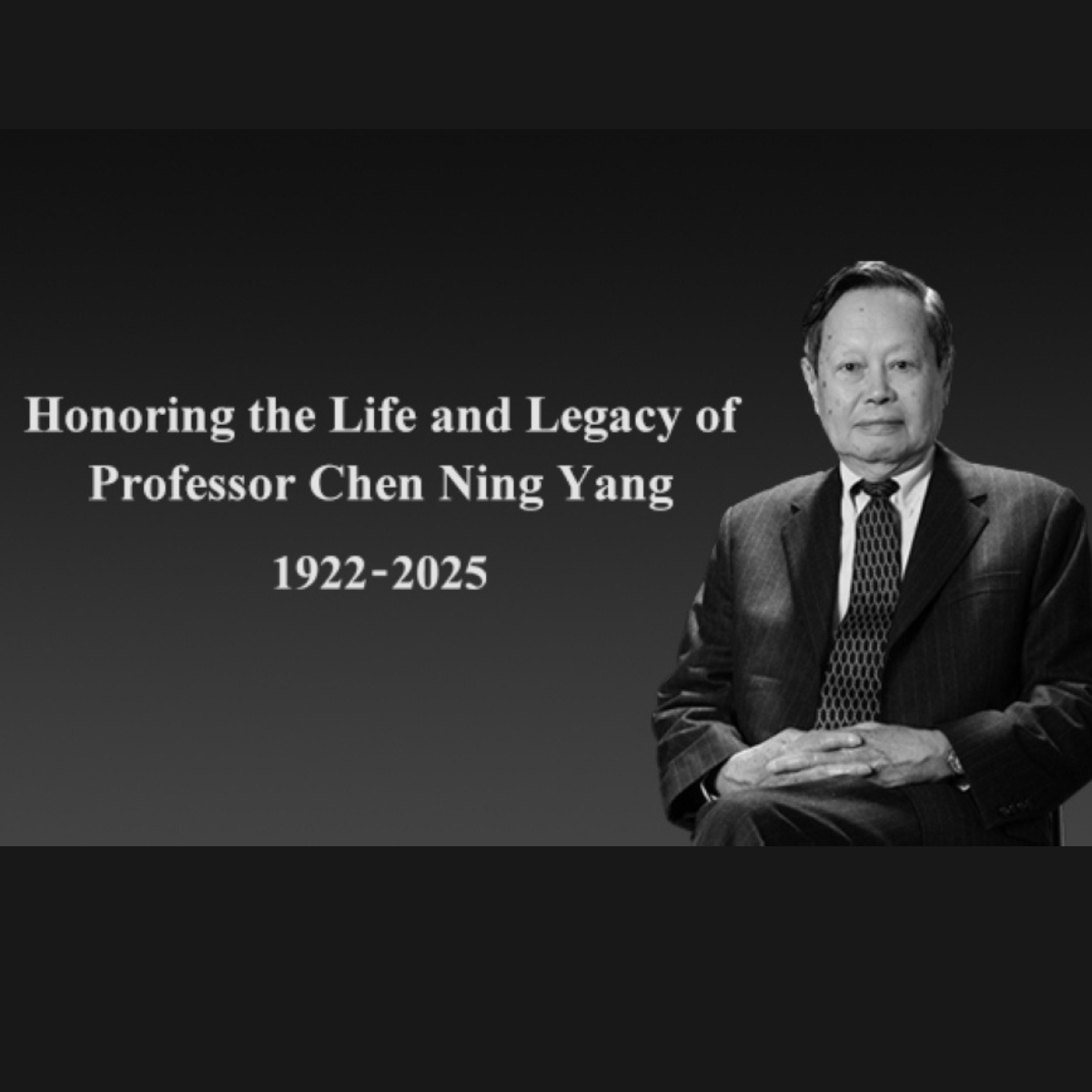 Chen Ning Yang shared the 1957 Nobel Prize for physics with Tsung-Dao Lee, was 103 years old when he died of illness in Beijing, China on October 18, 2025. — Picture from Facebook/Tsinghua University