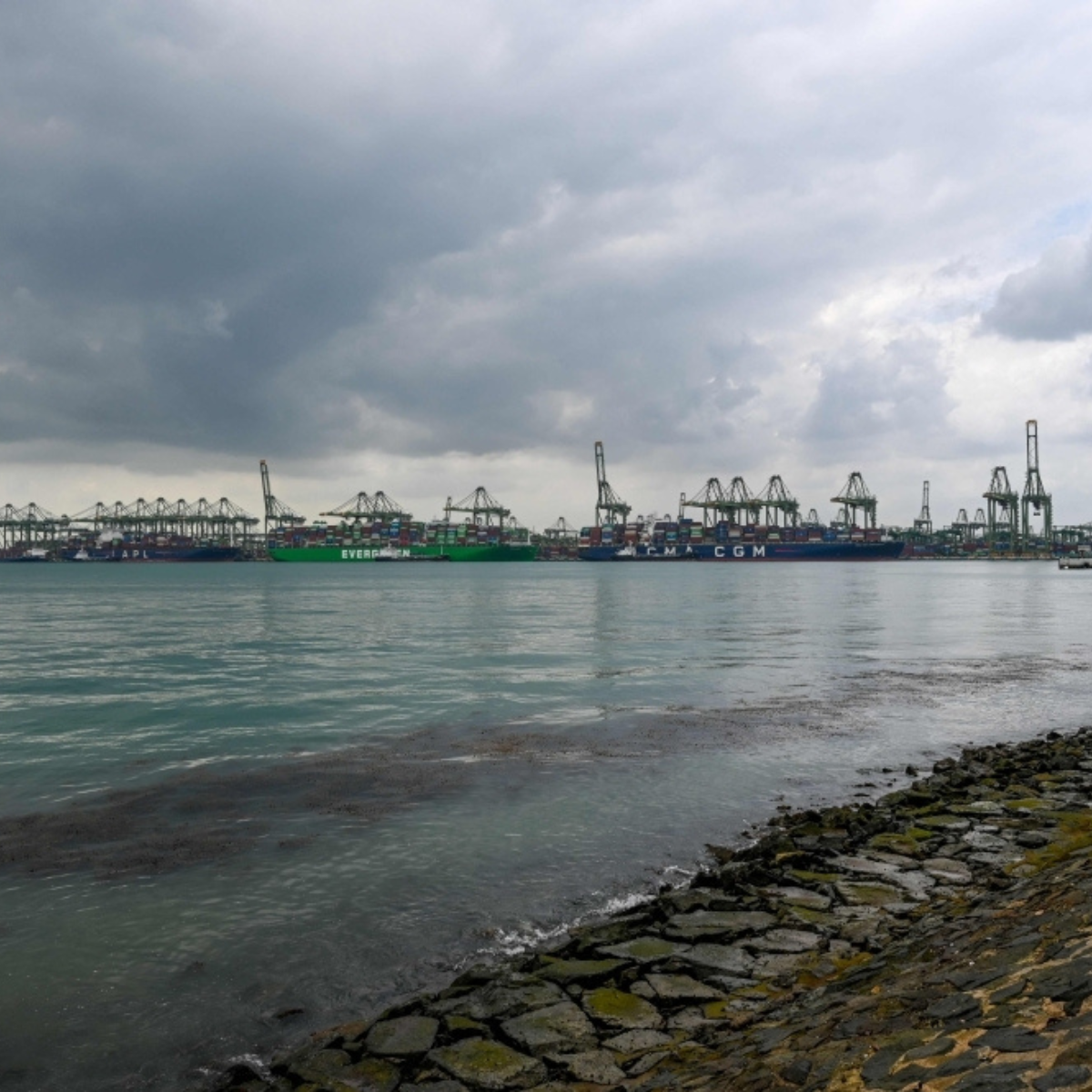 Radioactive zinc containers unloaded in the Philippines after months at sea, now secured at a safe location.