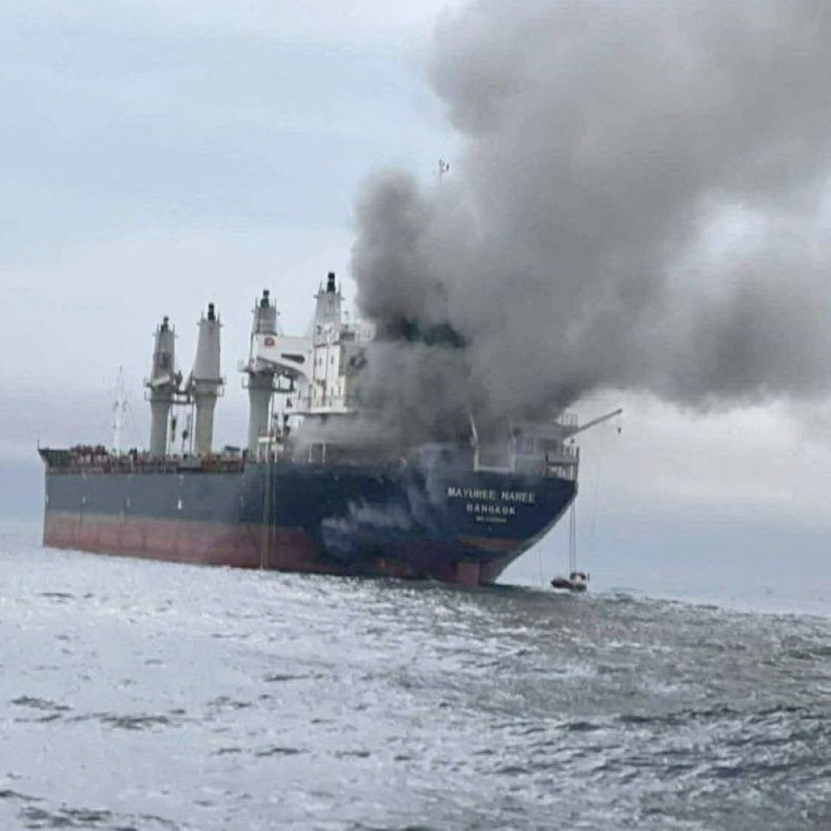 Three crew members remain trapped after Thai vessel targeted in Strait of Hormuz attack