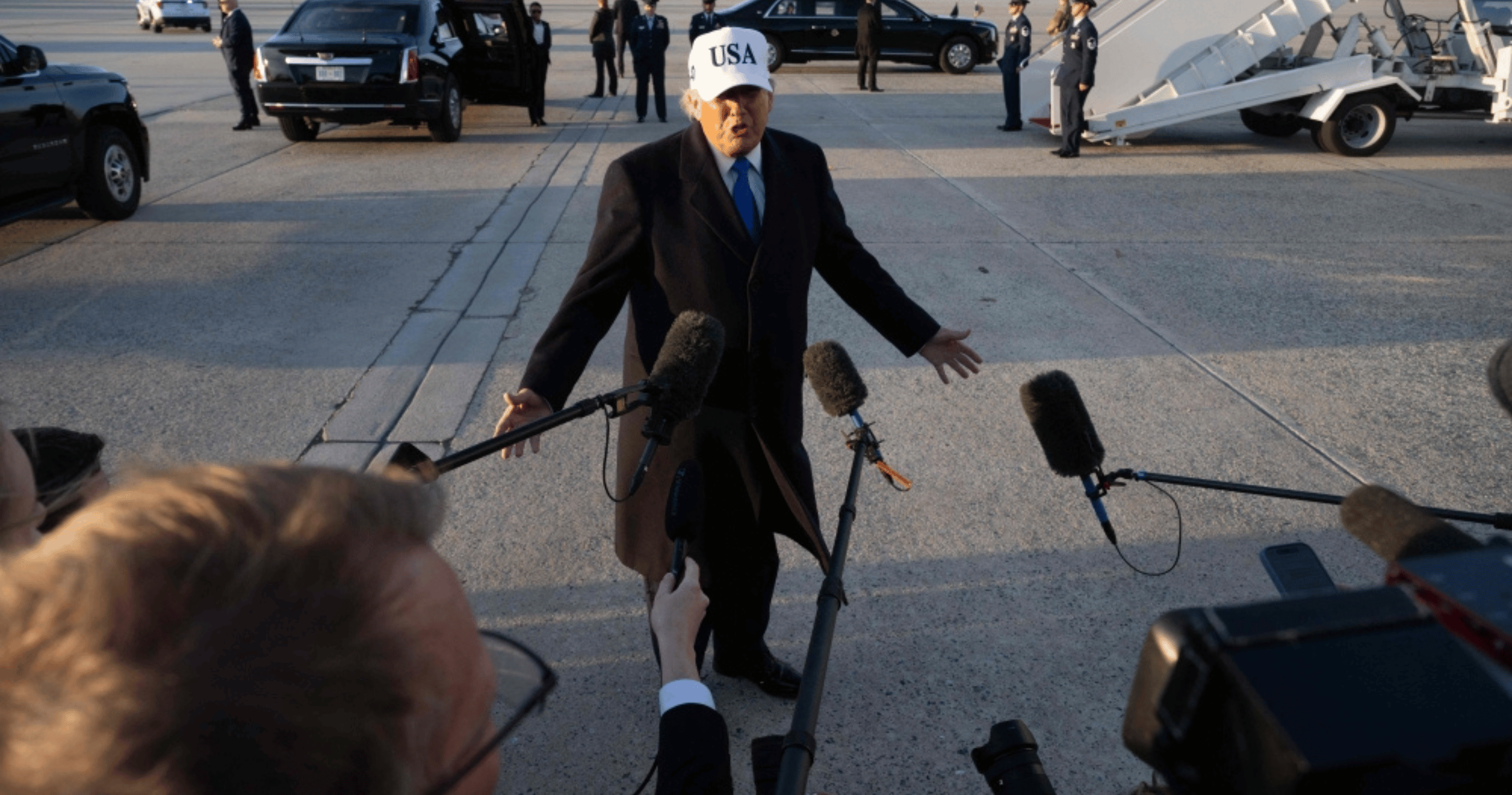 Donald Trump says he dislikes sneakers in the office but “has fun” buying US$145 shoes for cabinet members.