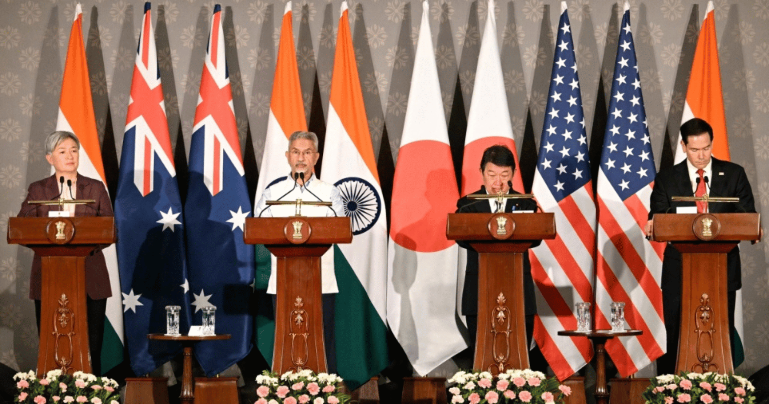 China warns against “forming cliques” after Quad expresses concern over South China Sea tensions.