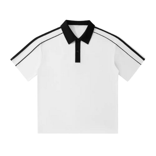 Contrast Collar Short-Sleeve Polo Shirt
