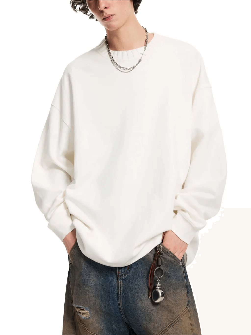Knitted Round Neck Oversize Sweatshirt