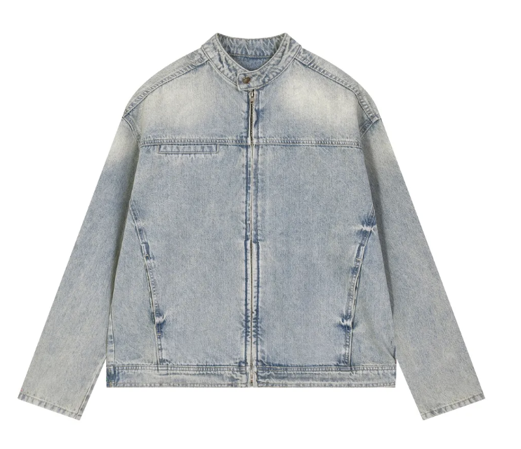 Vintage Wash Zip Denim Jacket