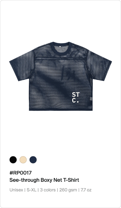 See Through Boxy Net T-Shirt