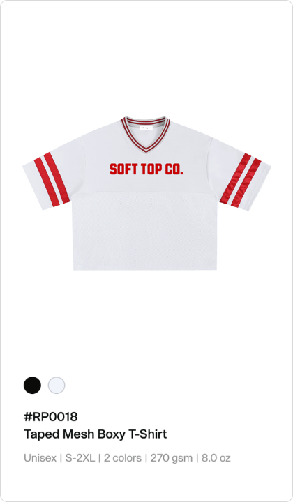 Taped Mesh Boxy T-Shirt