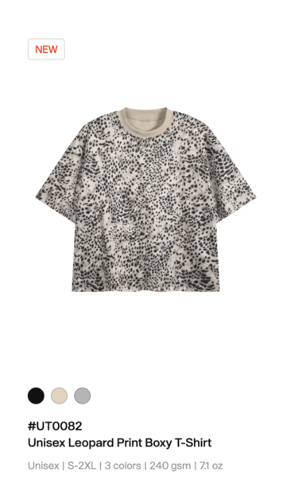 Unisex Leopard Print Boxy T-Shirt UT0082
