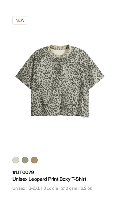 Unisex Leopard Print Boxy T-Shirt UT0079