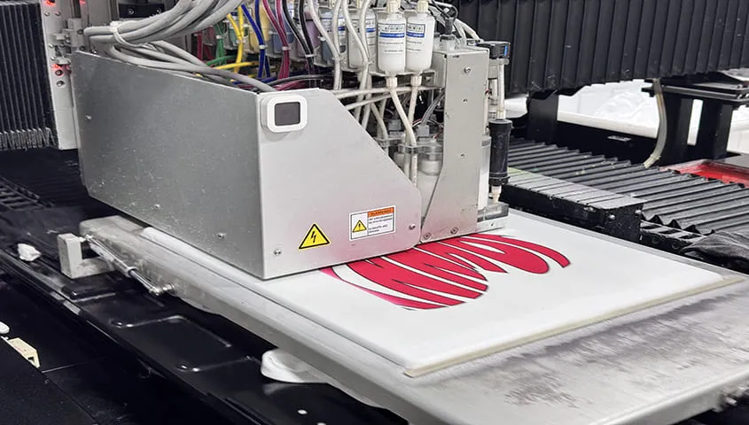 POD printing machine in a studio showcasing business ideas for women