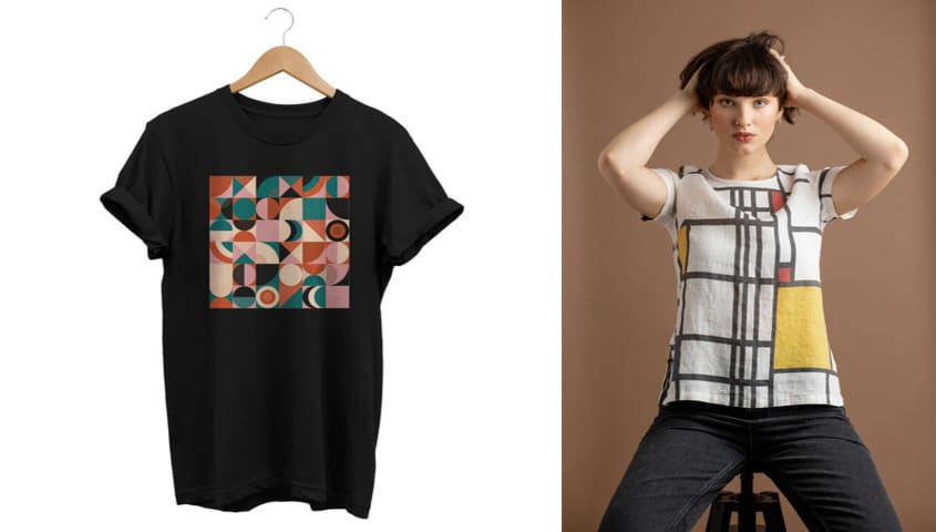 Design abstract geometric pattern t-shirt design idea