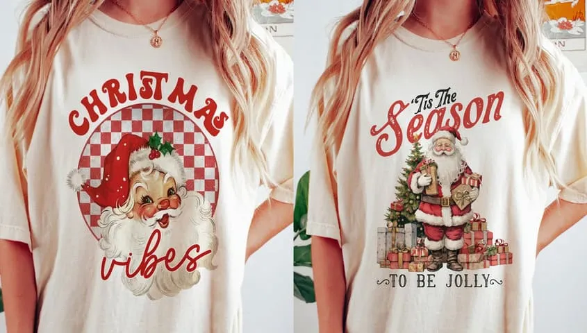 Christmas custom t-shirt showcasing festive t-shirt design ideas