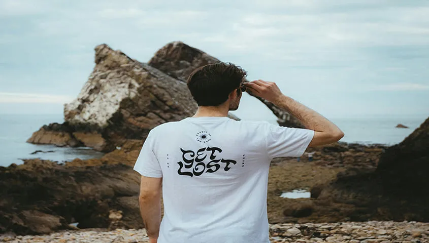 example of back center print placement with black text and design size for shirts
