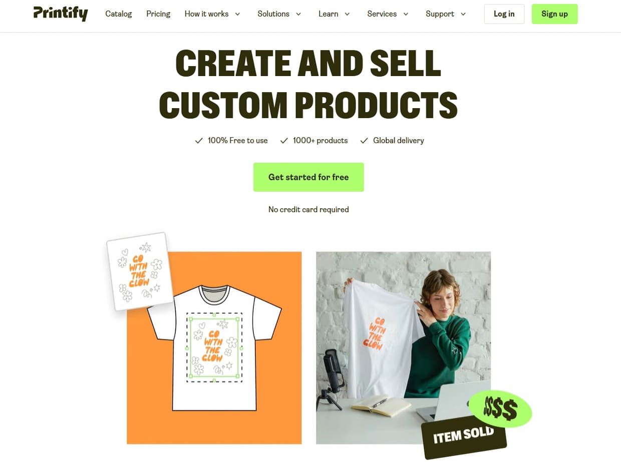 Printify homepage shown as a Printful alternative