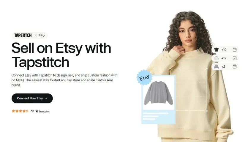 Tapstitch Etsy integration landing page