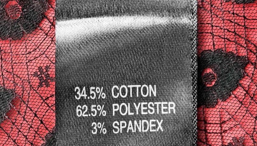 Blended fabric made of cotton, polyester and spandex