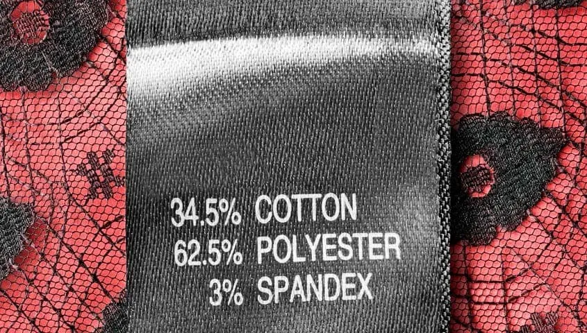 Blended fabric made of cotton, polyester and spandex