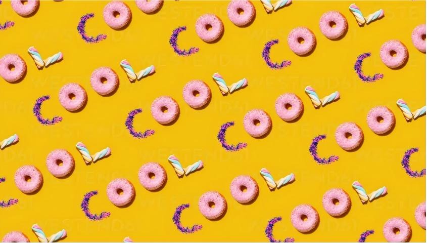 repeated "COOL" word on yellow background