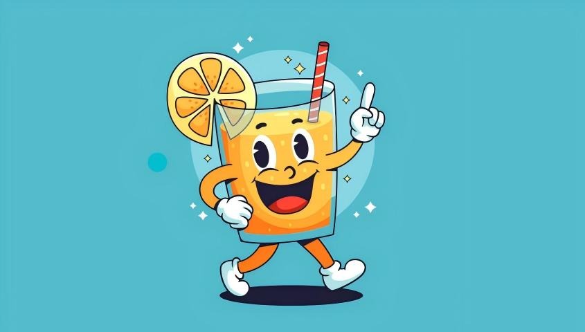 cartoon style orange juice doll