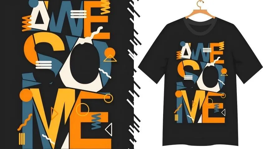 slogan print black T-shirt "AWESOME"