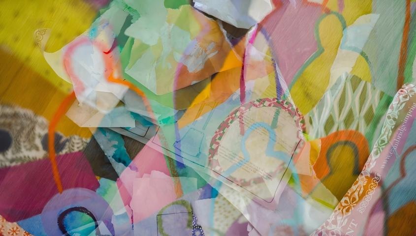 a colorful mixed media pic