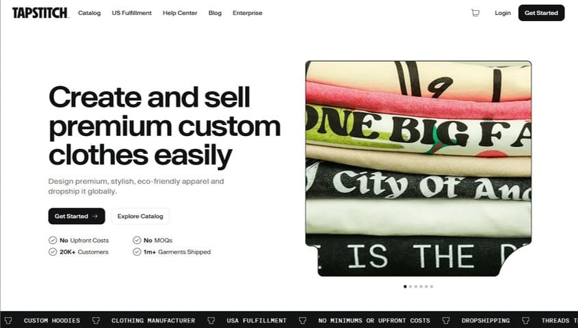 The Etsy print on demand platform, Tapstitch's dashboard