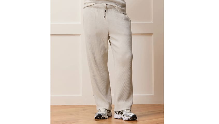 lightweight sweatpants: relaxed portuguese cotton waffle sweatpant