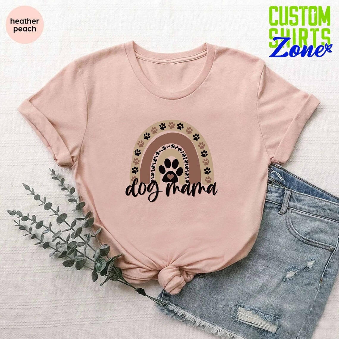 “Dog Mom” Minimal Paw Graphic mother's day shirt idea