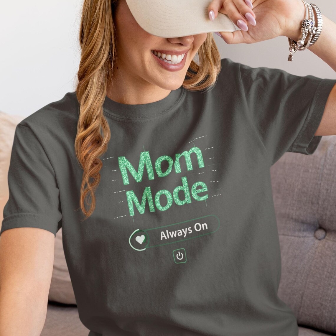 “Mom Mode: Always On” mother's day shirt idea