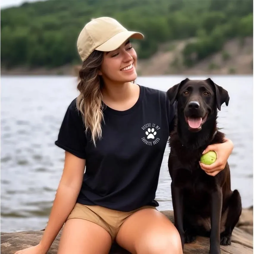 “Rescued Is My Favorite Breed” mother's day shirt idea