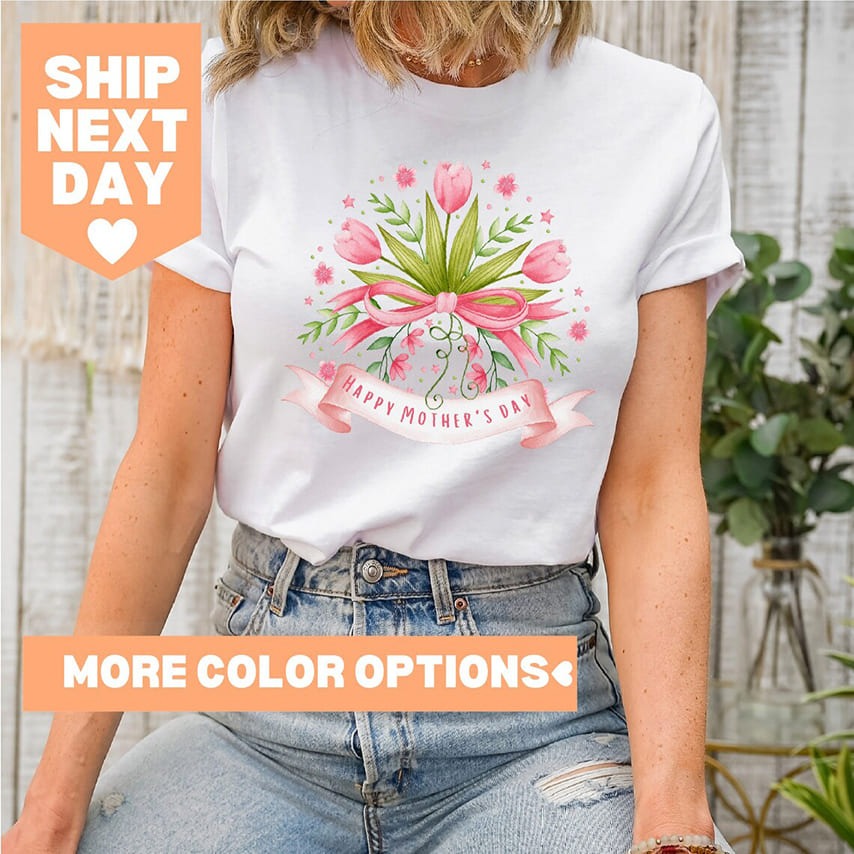 Minimal Illustration + Text Combo mother's day shirt idea