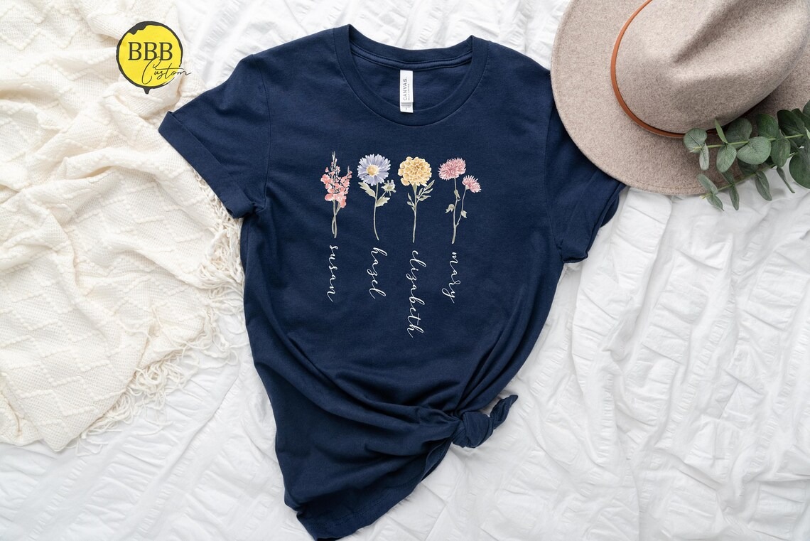 Birth Flower Illustration Design mother's day shirt idea
