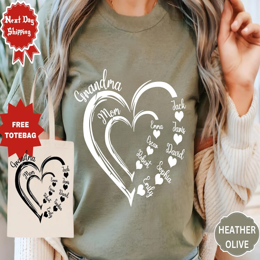 Kids' Names Hidden in the Design mother's day shirt idea