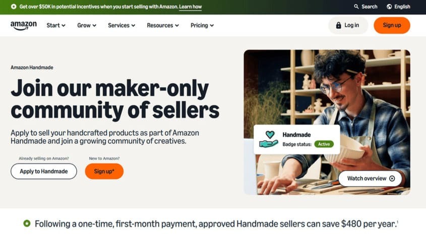 etsy competitors - amazon handmade