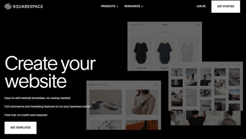 etsy competitors - squarespace dashborad